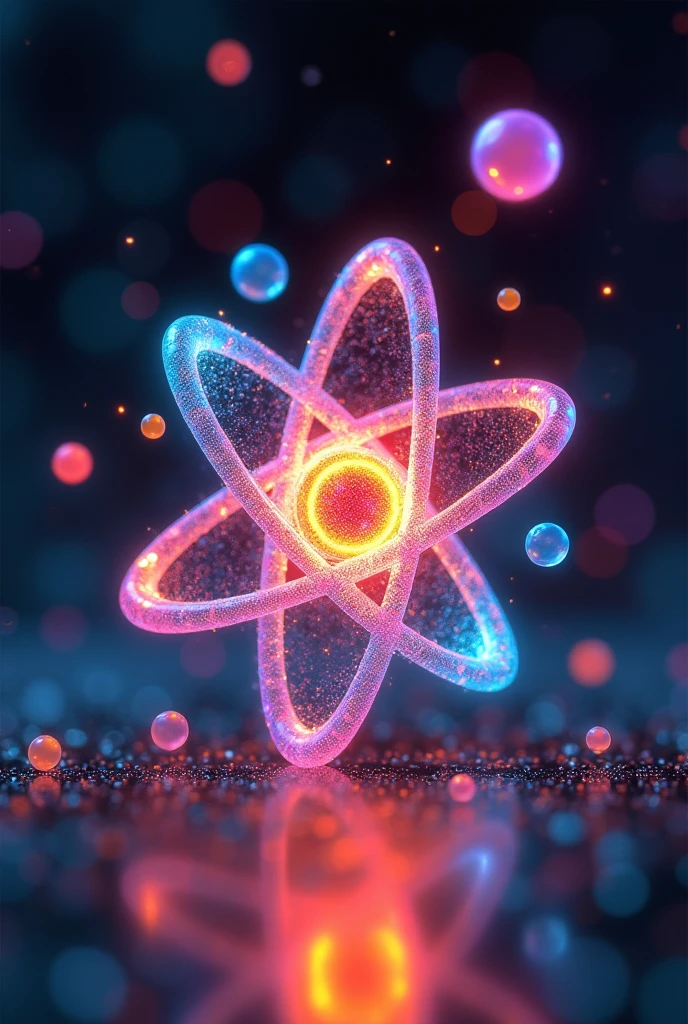 •Image: A holographic model of a carbon atom appears, showing 6 protons and 6 neutrons in the nucleus.
•Text (Proton balloon): "Carbon, For example, has 6 protons and 6 neutrons. This makes it a stable and very important element!"
Quadro 3:
•Image: Neutron makes a balancing gesture, while protons and neutrons move together.
•Text (Neutron balloon): "Neutrons help hold the protons together, so the nucleus doesn't explode. They are like friends who keep the peace!"
Scene 3: Electron's Adventure