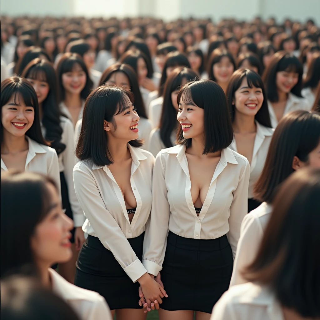 [Japanese Clone girls=Myself], [Perfect Clone girls Raw Photography Art], (16K, Highest quality, Ultra-high resolution, ((Unrealistic, Unprecedented sight, ((A World of Myself Proliferation)), Ultra-realistic))), (Japanese, woman, 26-year-old), (((((Small face, (((((Thick black hair, Semi-long hair)))))))))), ((Very beautiful detailed girls, Accurate body structure, Very detailed body)), (((Big Breasts, Large, swelling breasts))), (((White shirt, I can see the cleavage, Black Mini Skirt))), ((Dark Eyes, Mature face, Cute Smile, A gentle gaze)), (((((Happy laughter))))), (((((Very detailed, 1girl-1,000,000cloning))))), (((((A very detailed and precise description of the doppelganger, Perfectly the same girl, The exact same smile, Perfect same hair, Perfect same clothes, Exactly the same height, 完璧な同じLarge, swelling breasts))))), (((((Myself only))))), (((Filling the Earth 1,000,000,000,000,000,000,000,000,000,000,000,000,000 Myself, Super dense, Focus on the middle of the group, I&#39;m happy to be surrounded by countless versions of myself, I want to drown in love with countless versions of myself., I want to be drowned in love with countless versions of myself around me., Holding hands, hug, hug, kiss, Touching breasts))), (((The sight of the ultimate super-crowded, 異常なSuper dense, Countless Myselfs Packed Tight))), ((Bright and soft light)), ((((((((Very detailed and clear hyper-perspective drawing)))))))), (((Subject depth zero))), Seeing from a bird's perspective
