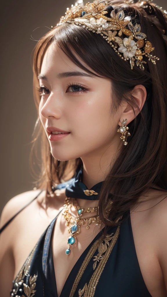 profile, ((Bold outfit:1.3)), big , smile, alone, (8k, RAW Photos, Highest quality, masterpiece:1.2), masterpiece, super detailed, super high quality, (Realistic and Realistic photography:1. 37), High-resolution RAW color photos, Very delicate and beautiful, highly detailed, 8k wallpaper, wonderful, detailed, Very eye, very detailed, very detailed skin, very thin fingers, very detailed nose, very detailed mouth, Perfect Anatomy, Cute idol's slim and healthy body in sexy outfit, Beautiful clavicle, Model pose, smile, Realistic, Attention to detail, uninhabited island in the south, Private beach, Open atmosphere, Professional Lighting, Full chest, Healthy Thighs, Barefoot, Clear sea water, Waveしぶき, White Sand, Wave