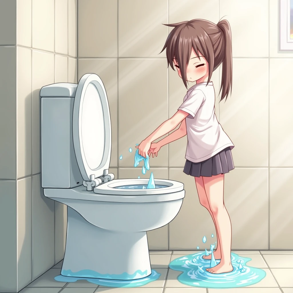 anime、A girl expelling water from her body、Defecation、diarrhea、Feces、excretion少女、Defecation、diarrhea、Feces、excretion、toilet、incontinence、Rudeness、Urinating、Stool、poop、Pee、