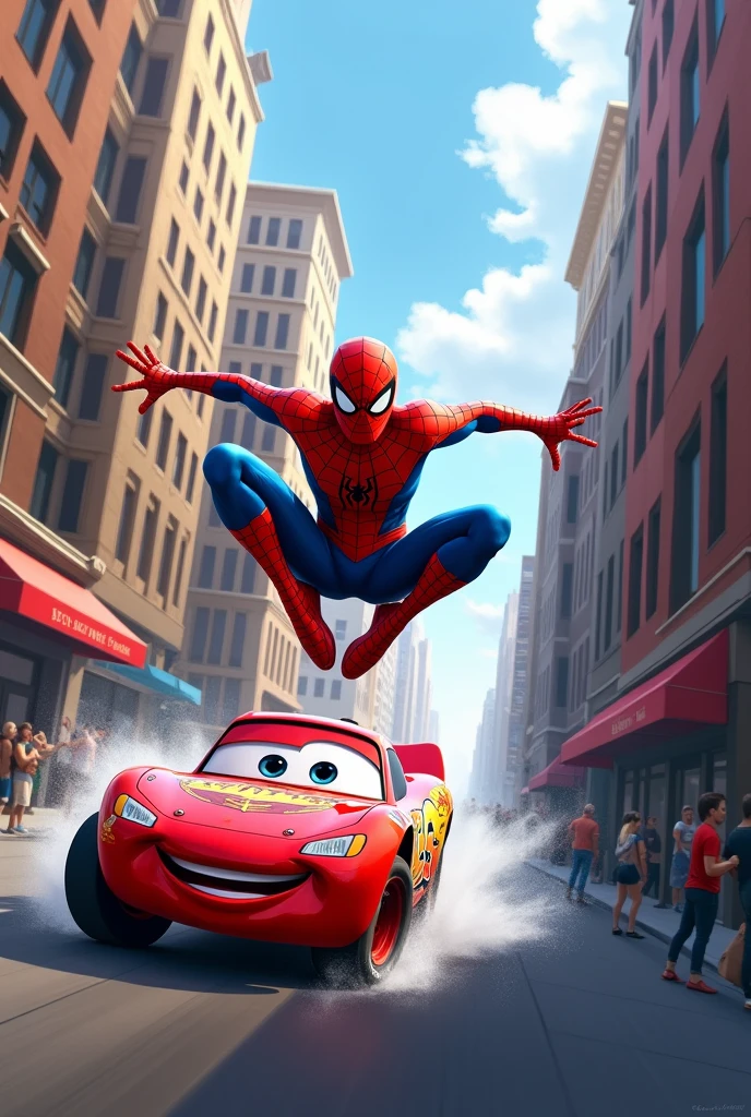 Spider-Man and McQueen