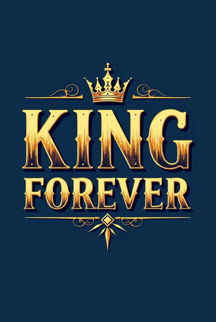 Create only logo without any background that king forever with t-shirt