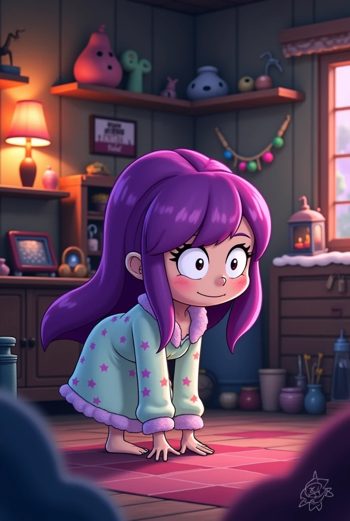 gravity falls mabel bend over in her nightgown to see deeper