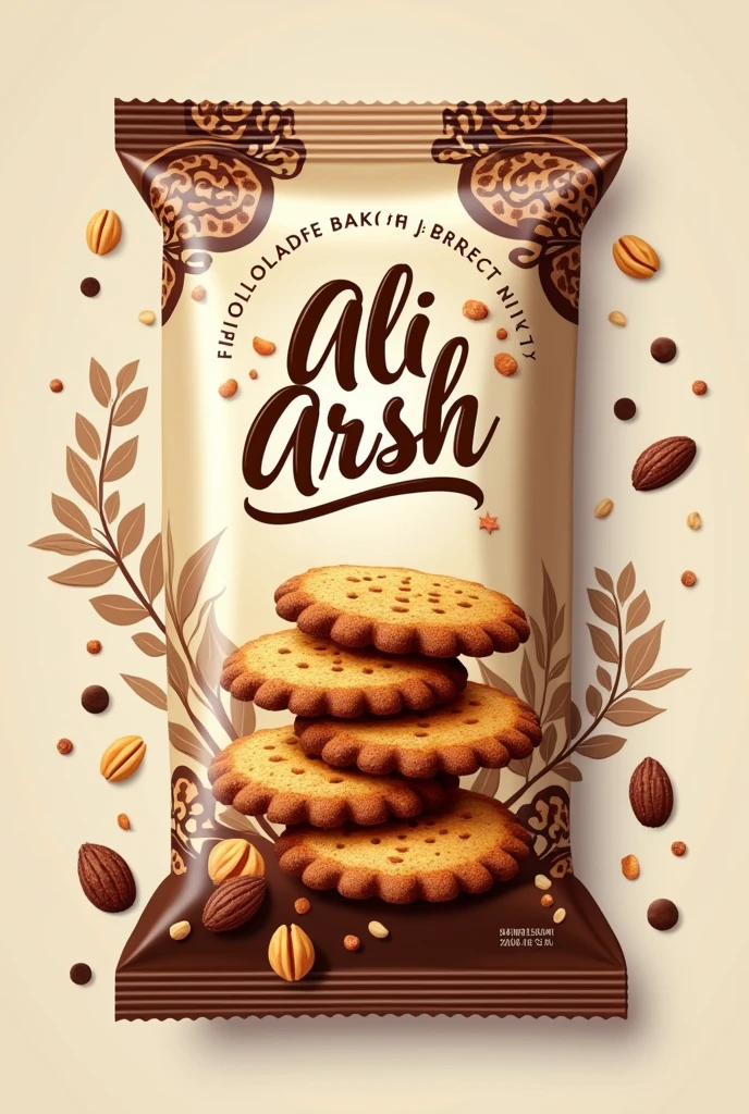 Wrapper of biscuit with name "Ali Arsh"