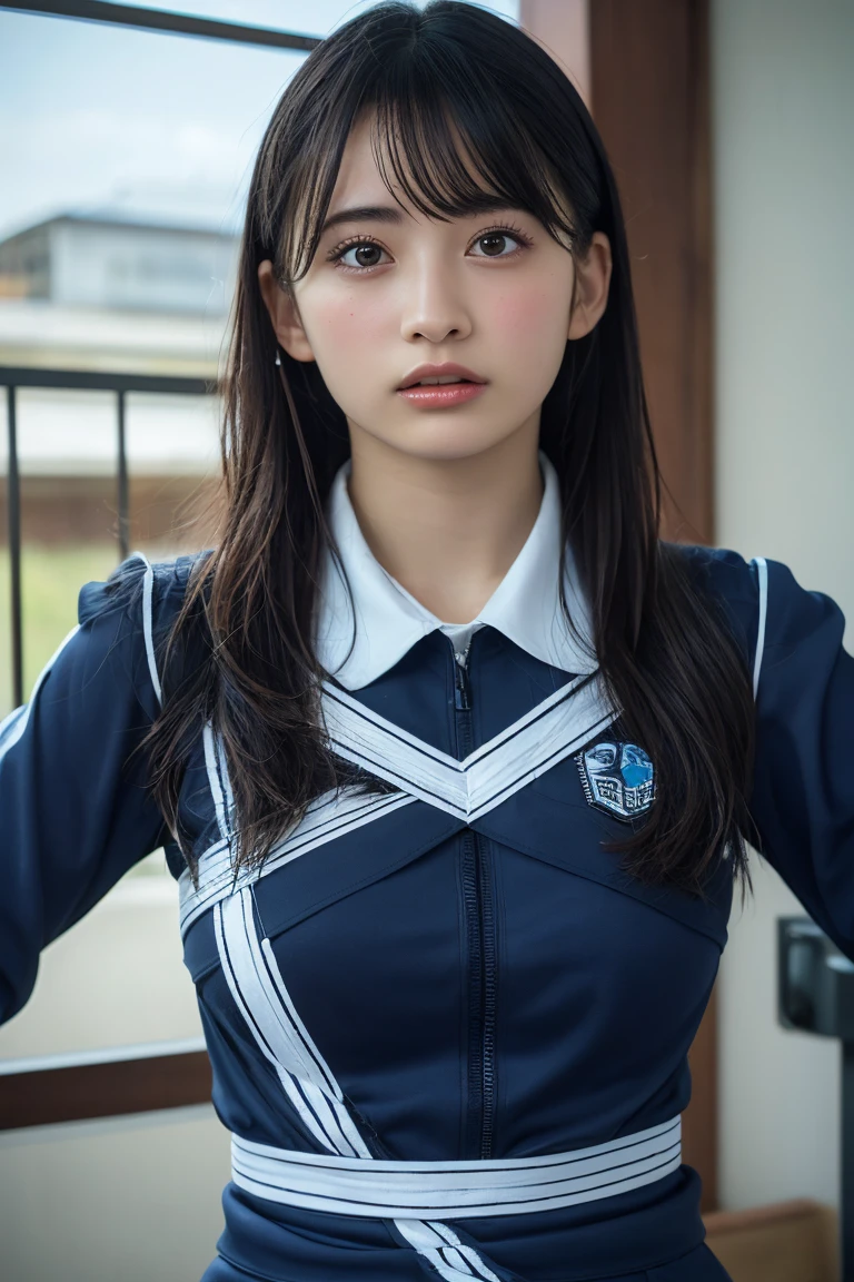 (8k, RAW Photos,Highest quality, High resolution:1.1), (Ultra-realistic:1.4),(Realistic, Realistic:1.3),The Beauty of Japan、Rhythmic gymnastics club、Rhythmic Gymnastics Uniform、((Upper Body:1.3))