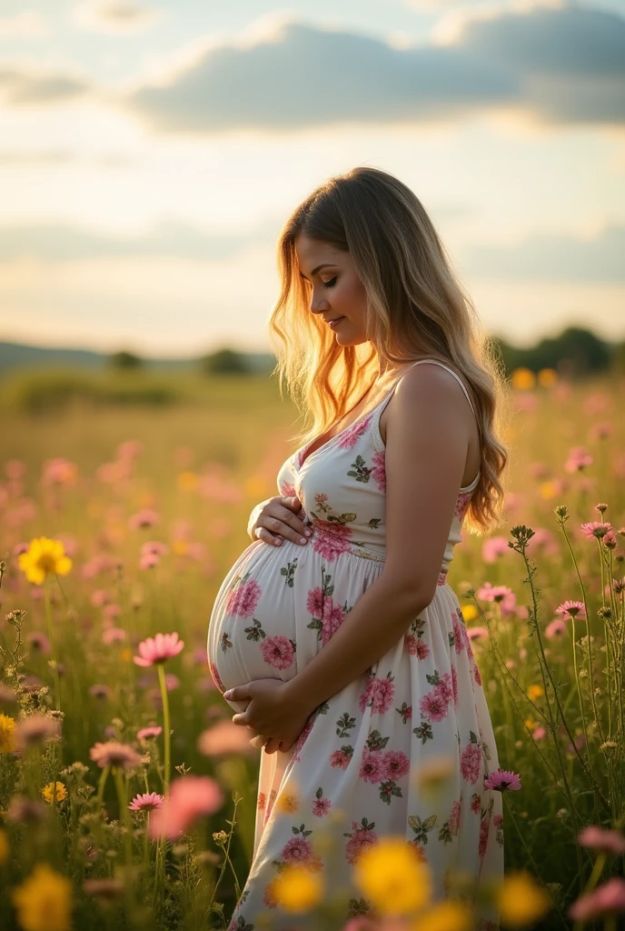 Very pregnant woman 