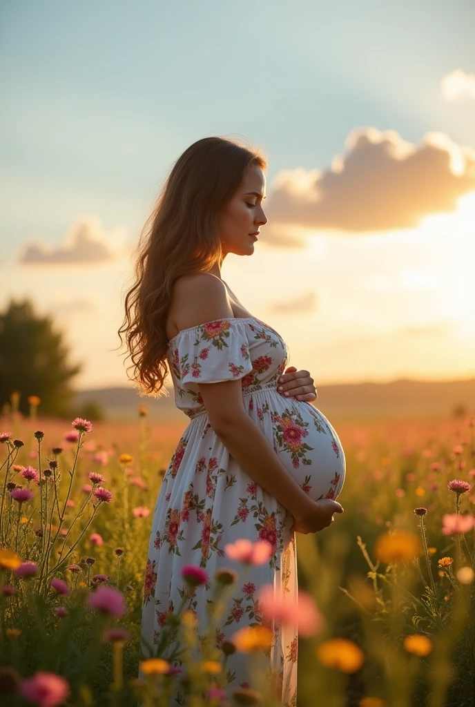 Very pregnant woman 