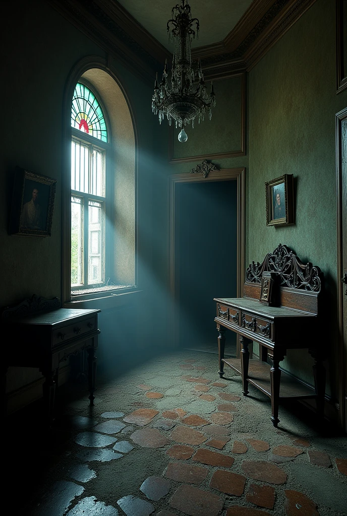 
Setting**: An eerie, Victorian-era mansion filled with cobwebs, creaking floorboards, and hidden passageways. 

