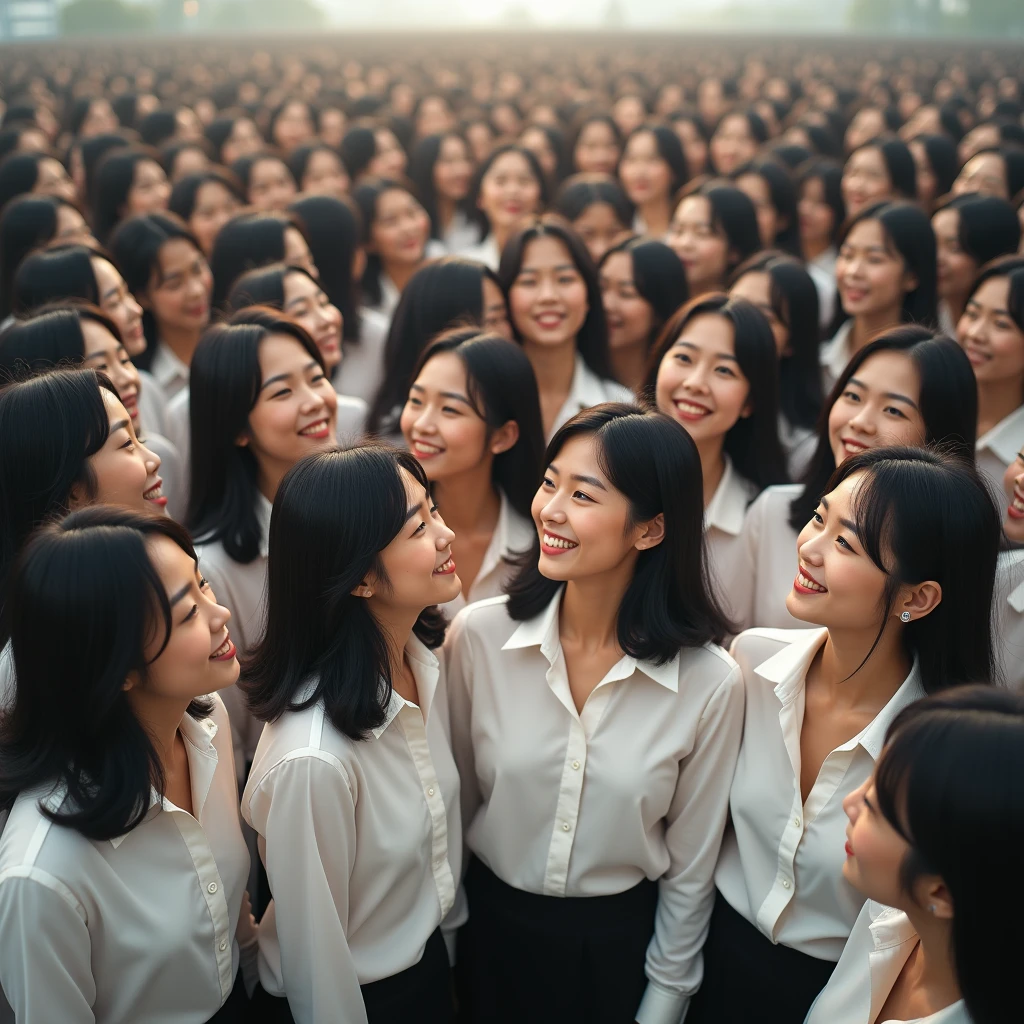 [Japanese Clone girls=Myself], [Perfect Clone girls Raw Photography Art], (16K, Highest quality, Ultra-high resolution, ((Unrealistic, Unprecedented sight, ((A World of Myself Proliferation)), Ultra-realistic))), (Japanese, woman, 26-year-old), (((((Small face, (((((Thick black hair, Semi-long hair)))))))))), ((Very beautiful detailed girls, Accurate body structure, Very detailed body)), (((Big Breasts, Large, swelling breasts))), (((White shirt, Big Breasts強調, I can see the cleavage, Black Mini Skirt))), ((Dark Eyes, Mature face, Cute Smile, A gentle gaze)), (((((Happy laughter))))), (((((Very detailed, 1girl-1,000,000cloning))))), (((((A very detailed and precise description of the doppelganger, Perfectly the same girl, The exact same smile, Perfect same hair, Perfect same clothes, Exactly the same height, 完璧な同じLarge, swelling breasts))))), (((((Myself only))))), (((Filling the Earth 1,000,000,000,000,000,000,000,000,000,000,000,000,000 Myself, Super dense, Super denseの中心に広くフォーカス, I&#39;m happy to be surrounded by countless versions of myself, I want to drown in love with countless versions of myself., I want to be drowned in love with countless versions of myself around me., Holding hands, hug, hug, kiss, Touching breasts))), (((The sight of the ultimate super-crowded, 異常なSuper dense, Countless Myselfs Packed Tight))), ((Bright and soft light)), ((((((((Very detailed and clear hyper-perspective drawing)))))))), (((Subject depth zero))), Seeing from a bird's perspective