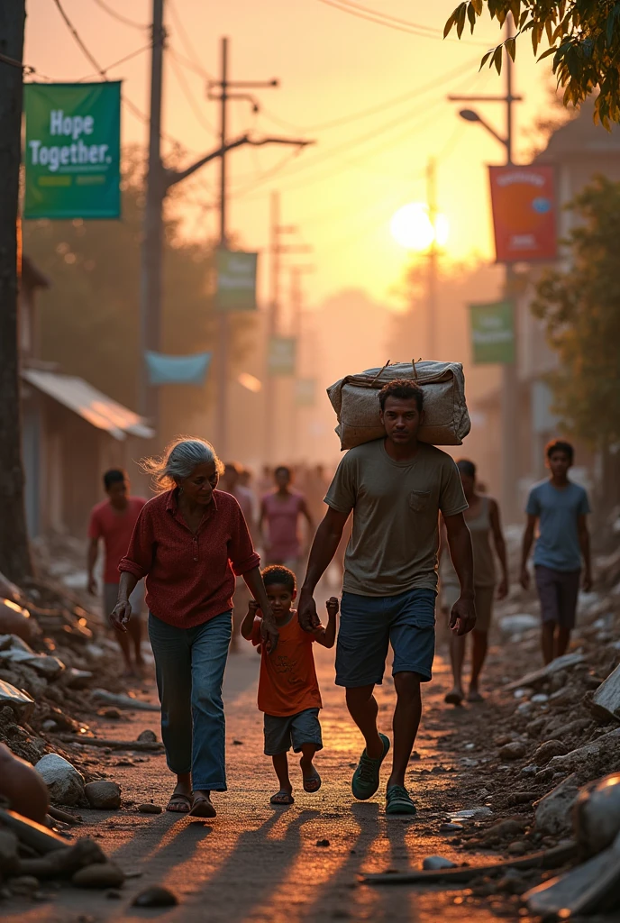 People helping during natural disasters 