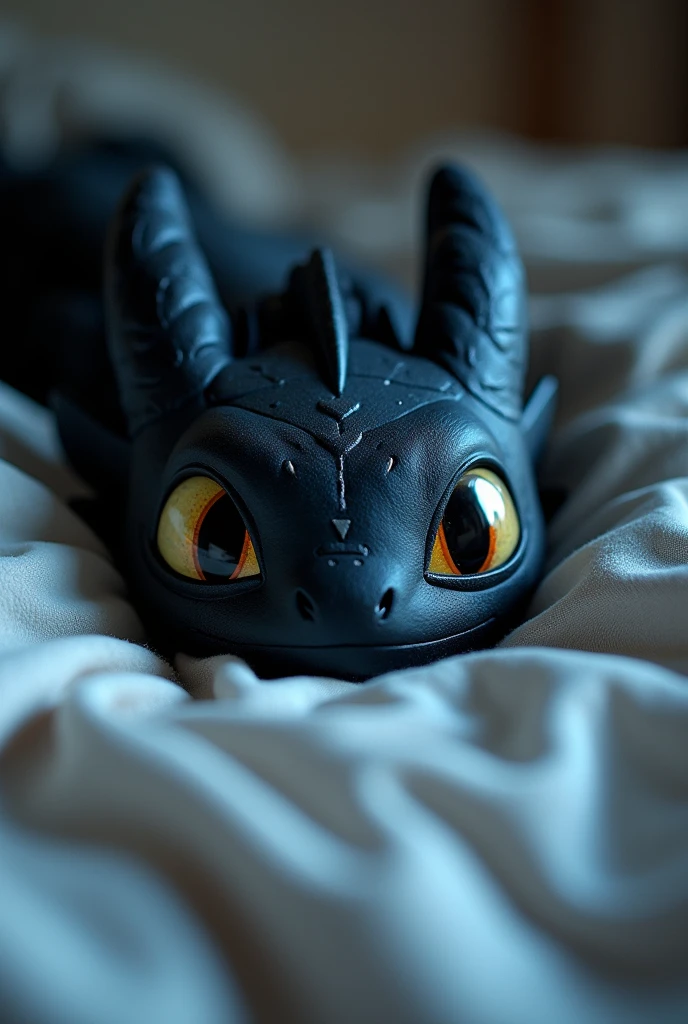 Night Fury Toothless under the bedsheets. Penis bulging and precum staining the sheets