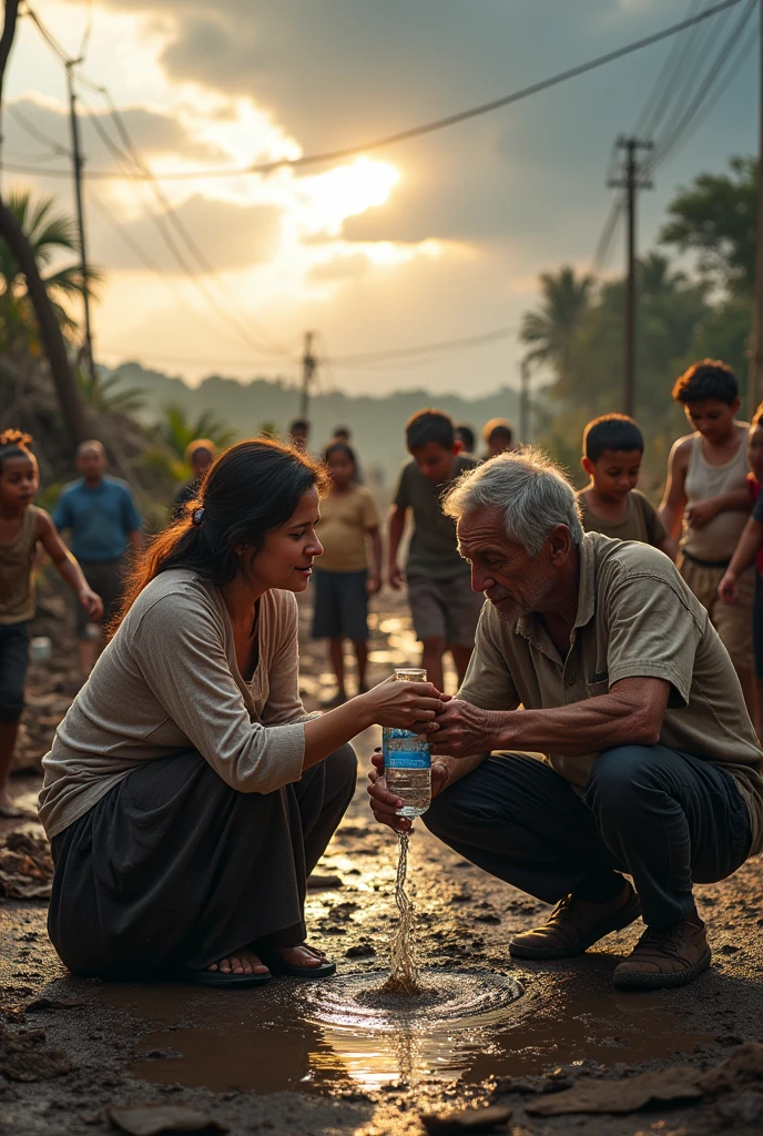 People helping each other during natural disasters