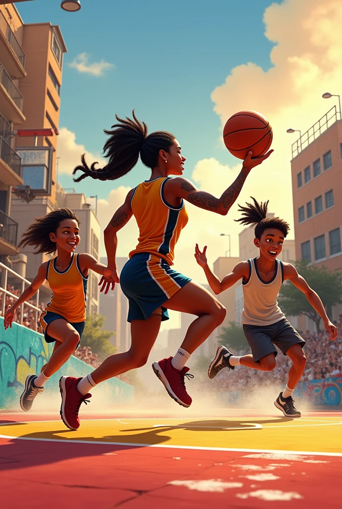 3 on 3 basketball animated