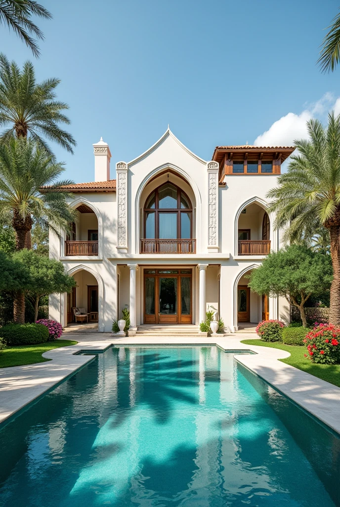 Beautiful resort house with prominent name "Ali Arsh" at front
