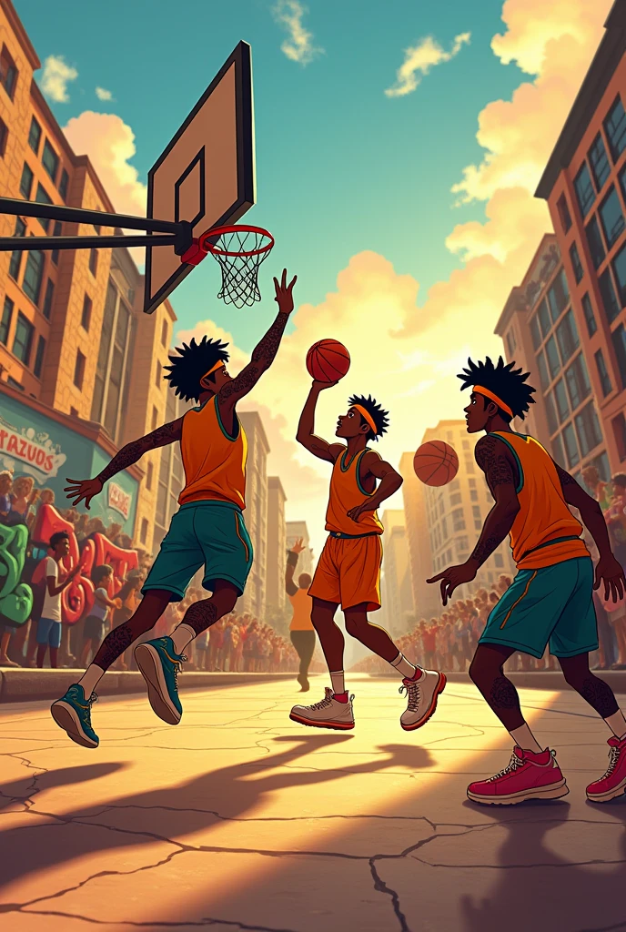 3 on 3 basketball animated