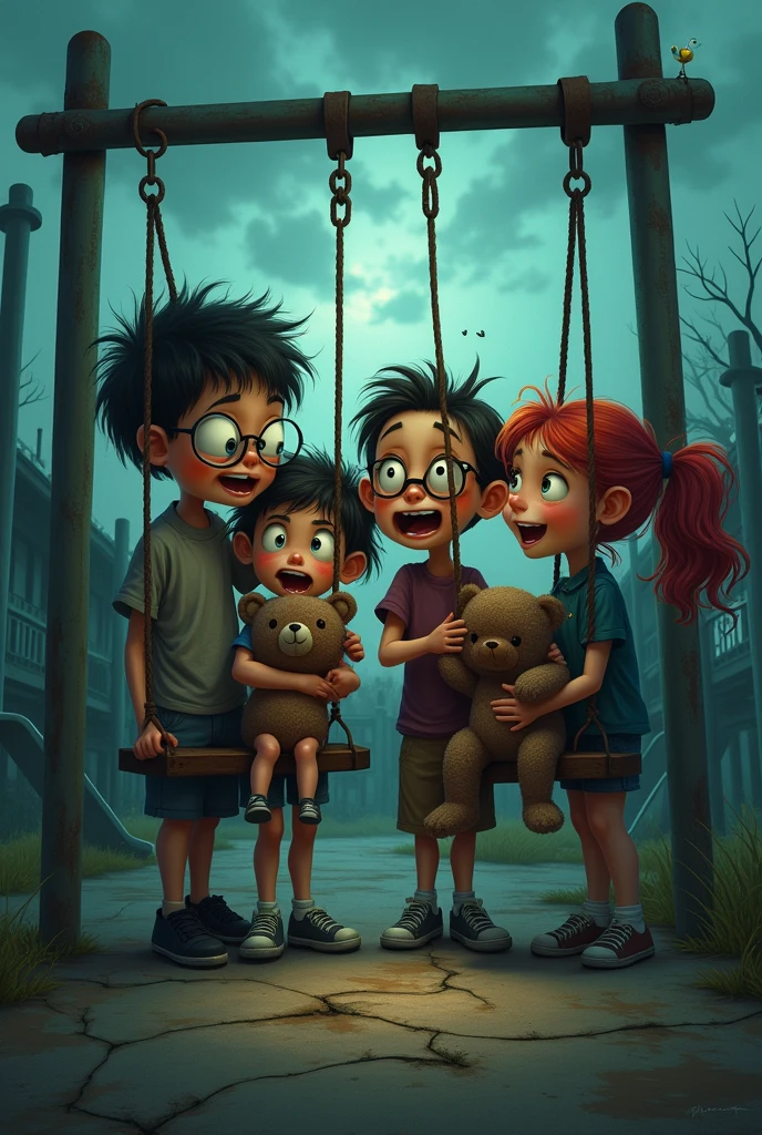 but with moments of dark humor as the kids try to cope with their fear.