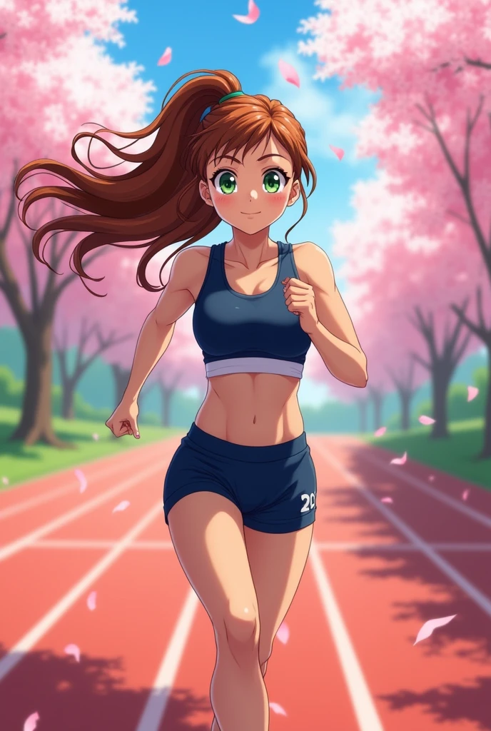 running while showing off her large breasts、A high school girl who develops quickly