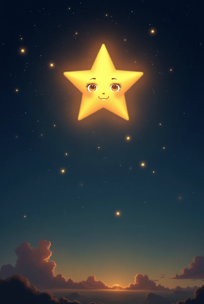 Aurelio is a gentle and welcoming star, symbolizing the guidance and hope that guides people during difficult times. With a simple shape and five rounded points, Aurélio has a serene glow that represents calm and inner balance.. Your face is always serene, with eyes that convey wisdom and empathy, and a mouth that outlines a smile of encouragement.