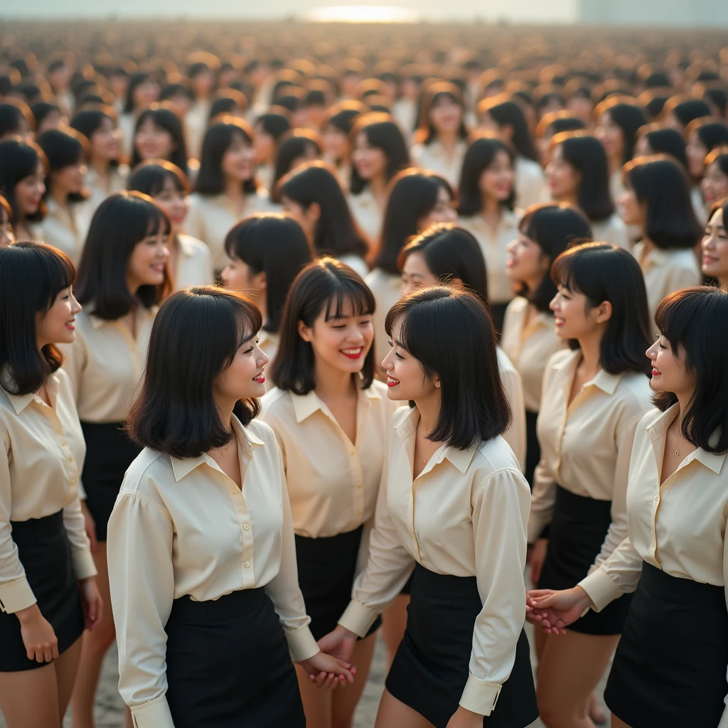 [Japanese Clone girls=Myself], [Perfect Clone girls Raw Photography Art], (16K, Highest quality, Ultra-high resolution, ((Unrealistic, Unprecedented sight, ((A World of Myself Proliferation)), Ultra-realistic))), (Japanese, woman, 26-year-old), (((((Small face, (((((Thick black hair, Semi-long hair)))))))))), ((Very beautiful detailed girls, Accurate body structure, Very detailed body)), (((Big Breasts, Large, swelling breasts))), (((White shirt, Big Breasts強調, I can see the cleavage, Black Mini Skirt))), ((Dark Eyes, Mature face, Cute Smile, A gentle gaze)), (((((Happy laughter))))), (((((Very detailed, 1girl-1,000,000cloning))))), (((((A very detailed and precise description of the doppelganger, Perfectly the same girl, The exact same smile, Perfect same hair, Perfect same clothes, Exactly the same height, 完璧な同じLarge, swelling breasts))))), (((((Myself only))))), (((Filling the Earth 1,000,000,000,000,000,000,000,000,000,000,000,000,000 Myself, Super dense, Super denseの中心に広くフォーカス, I&#39;m happy to be surrounded by countless versions of myself, I want to drown in love with countless versions of myself., I want to be drowned in love with countless versions of myself around me., Holding hands, hug, hug, kiss, Touching breasts))), (((The sight of the ultimate super-crowded, 異常なSuper dense, Countless Myselfs Packed Tight))), ((Bright and soft light)), ((((((((Very detailed and clear hyper-perspective drawing)))))))), (((Subject depth zero))), Seeing from a bird's perspective