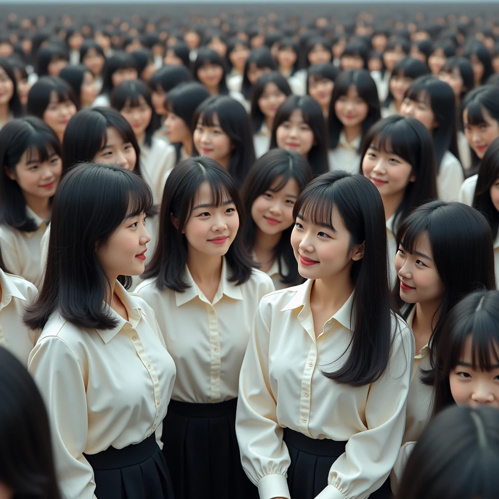 [Japanese Clone girls=Myself], [Perfect Clone girls Raw Photography Art], (16K, Highest quality, Ultra-high resolution, ((Unrealistic, Unprecedented sight, ((A World of Myself Proliferation)), Ultra-realistic))), (Japanese, woman, 26-year-old), (((((Small face, (((((Thick black hair, Semi-long hair)))))))))), ((Very beautiful detailed girls, Accurate body structure, Very detailed body)), (((Big Breasts, Large, swelling breasts))), (((White shirt, Big Breasts強調, I can see the cleavage, Black Mini Skirt))), ((Dark Eyes, Mature face, Cute Smile, A gentle gaze)), (((((Happy laughter))))), (((((Very detailed, 1girl-1,000,000cloning))))), (((((A very detailed and precise description of the doppelganger, Perfectly the same girl, The exact same smile, Perfect same hair, Perfect same clothes, Exactly the same height, 完璧な同じLarge, swelling breasts))))), (((((Myself only))))), (((Filling the Earth 1,000,000,000,000,000,000,000,000,000,000,000,000,000 Myself, Super dense, Super denseの中心に広くフォーカス, I&#39;m happy to be surrounded by countless versions of myself, I want to drown in love with countless versions of myself., I want to be drowned in love with countless versions of myself around me., Holding hands, hug, hug, kiss, Touching breasts))), (((The sight of the ultimate super-crowded, 異常なSuper dense, Countless Myselfs Packed Tight))), ((Bright and soft light)), ((((((((Very detailed and clear hyper-perspective drawing)))))))), (((Subject depth zero))), Seeing from a bird's perspective