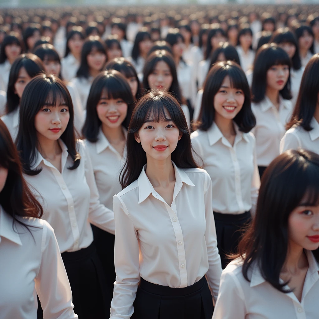 [Japanese Clone girls=Myself], [Perfect Clone girls Raw Photography Art], (16K, Highest quality, Ultra-high resolution, ((Unrealistic, Unprecedented sight, ((A World of Myself Proliferation)), Ultra-realistic))), (Japanese, woman, 26-year-old), (((((Small face, (((((Thick black hair, Semi-long hair)))))))))), ((Very beautiful detailed girls, Accurate body structure, Very detailed body)), (((Big Breasts, Large, swelling breasts))), (((White shirt, Big Breasts強調, I can see the cleavage, Black Mini Skirt))), ((Dark Eyes, Mature face, Cute Smile, A gentle gaze)), (((((Happy laughter))))), (((((Very detailed, 1girl-1,000,000cloning))))), (((((A very detailed and precise description of the doppelganger, Perfectly the same girl, The exact same smile, Perfect same hair, Perfect same clothes, Exactly the same height, 完璧な同じLarge, swelling breasts))))), (((((Myself only))))), (((Filling the Earth 1,000,000,000,000,000,000,000,000,000,000,000,000,000 Myself, Super dense, Super denseの中心に広くフォーカス, I&#39;m happy to be surrounded by countless versions of myself, I want to drown in love with countless versions of myself., I want to be drowned in love with countless versions of myself around me., Holding hands, hug, hug, kiss, Touching breasts))), (((The sight of the ultimate super-crowded, 異常なSuper dense, Countless Myselfs Packed Tight))), ((Bright and soft light)), ((((((((Very detailed and clear hyper-perspective drawing)))))))), (((Subject depth zero))), Seeing from a bird's perspective