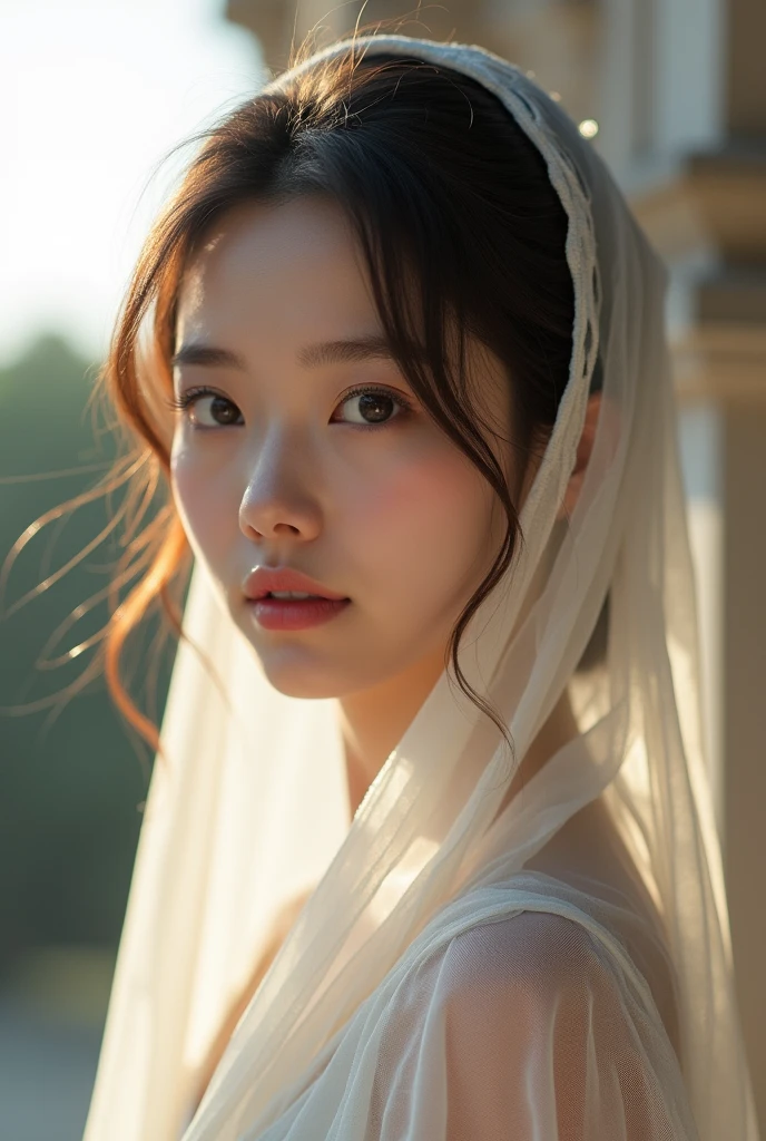 1girl,beautiful Korean girl,standing in front of Saint Maria church ,Slovenia,girl wearing a white cloth transparant, beautiful scenery,intricate architecture,sunlight,warm colors,soft lighting,beautiful detailed eyes,beautiful detailed lips,extremely detailed eyes and face,longeyelashes,photorealistic,4k,8k,highres,masterpiece:1.2,ultra-detailed,realistic,photorealistic:1.37,HDR,UHD,studio lighting,ultra-fine painting,sharp focus,physically-based rendering,extreme detail description,professional,vivid colors,beautiful portrait