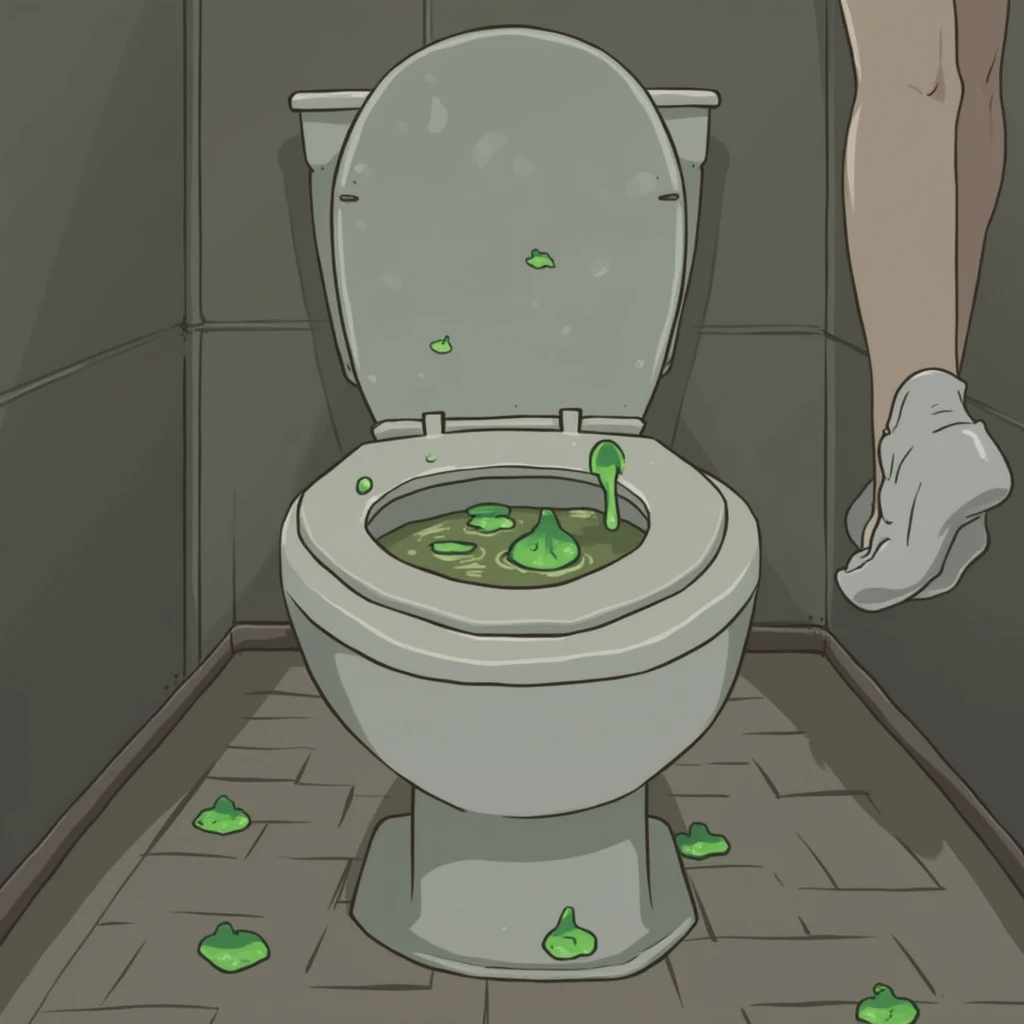 anime、黄色い水をexcretionする少女、Defecation、diarrhea、Feces、excretion少女、Defecation、diarrhea、Feces、excretion、toilet、incontinence、Rudeness、Urinating、Stool、poop、Pee
