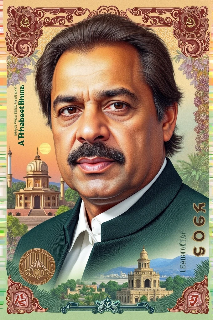 A currency note with the picture of nawaz sharif