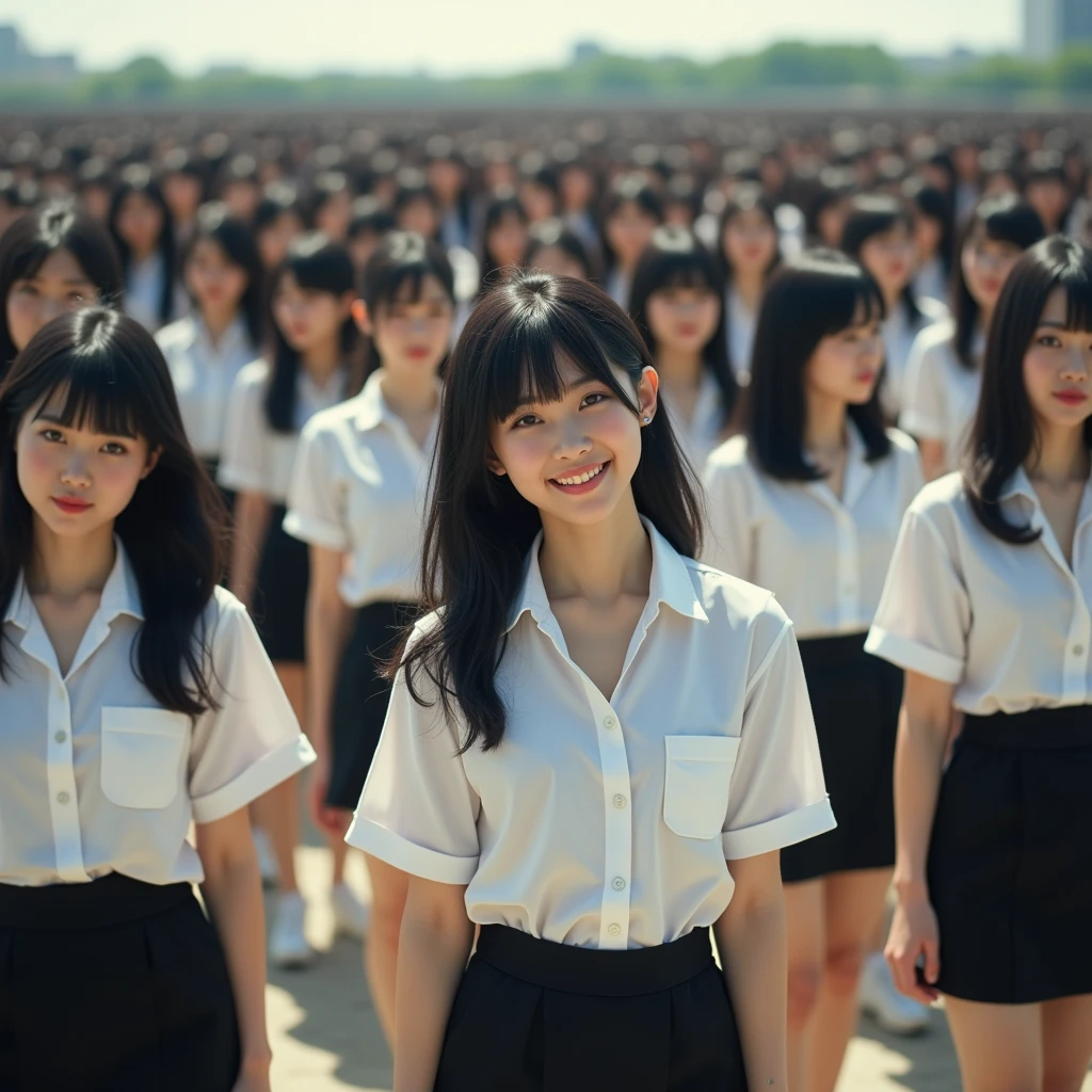 [Japanese Clone girls=Myself], [Perfect Clone girls Raw Photography Art], (16K, Highest quality, Ultra-high resolution, ((Unrealistic, Unprecedented sight, ((A World of Myself Proliferation)), Ultra-realistic))), (Japanese, woman, 26-year-old), (((((Small face, (((((Thick black hair, Semi-long hair)))))))))), ((Very beautiful detailed girls, Accurate body structure, Very detailed body)), (((Big Breasts, Large, swelling breasts))), (((White shirt, Big Breasts強調, I can see the cleavage, Black Mini Skirt))), ((Dark Eyes, Mature face, Cute Smile, A gentle gaze)), (((((Happy laughter))))), (((((Very detailed, 1girl-1,000,000cloning))))), (((((A very detailed and precise description of the doppelganger, Perfectly the same girl, The exact same smile, Perfect same hair, Perfect same clothes, Exactly the same height, 完璧な同じLarge, swelling breasts))))), (((((Myself only))))), (((Filling the Earth 1,000,000,000,000,000,000,000,000,000,000,000,000,000 Myself, Super dense, Super denseの中心に広くフォーカス, I&#39;m happy to be surrounded by countless versions of myself, I want to drown in love with countless versions of myself., I want to be drowned in love with countless versions of myself around me., Holding hands, hug, hug, kiss, Touching breasts))), (((The sight of the ultimate super-crowded, 異常なSuper dense, Countless Myselfs Packed Tight))), ((Bright and soft light)), ((((((((Very detailed and clear hyper-perspective drawing)))))))), (((Subject depth zero))), Seeing from a bird's perspective