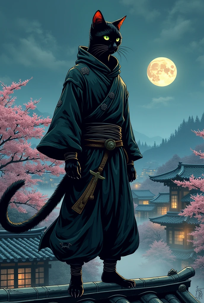 Dessin d'un chat ninja