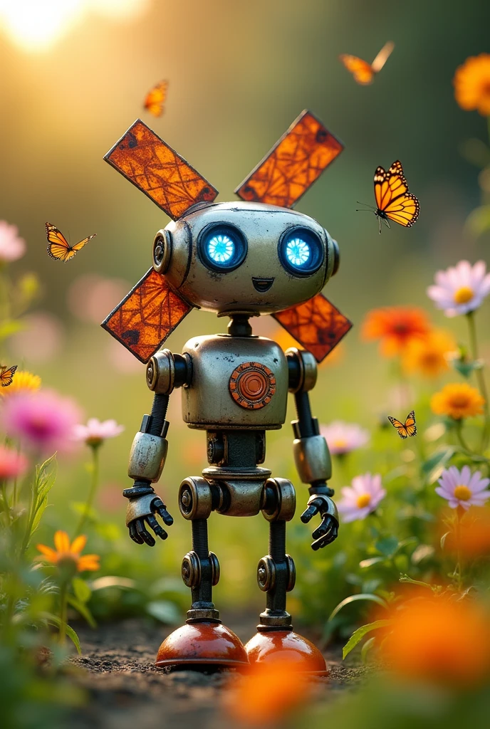 a cute sun flower made original natural look, 3d (cyborg:1.1), hdr, (intricate details, hyperdetailed:1.2), Vignette, centered