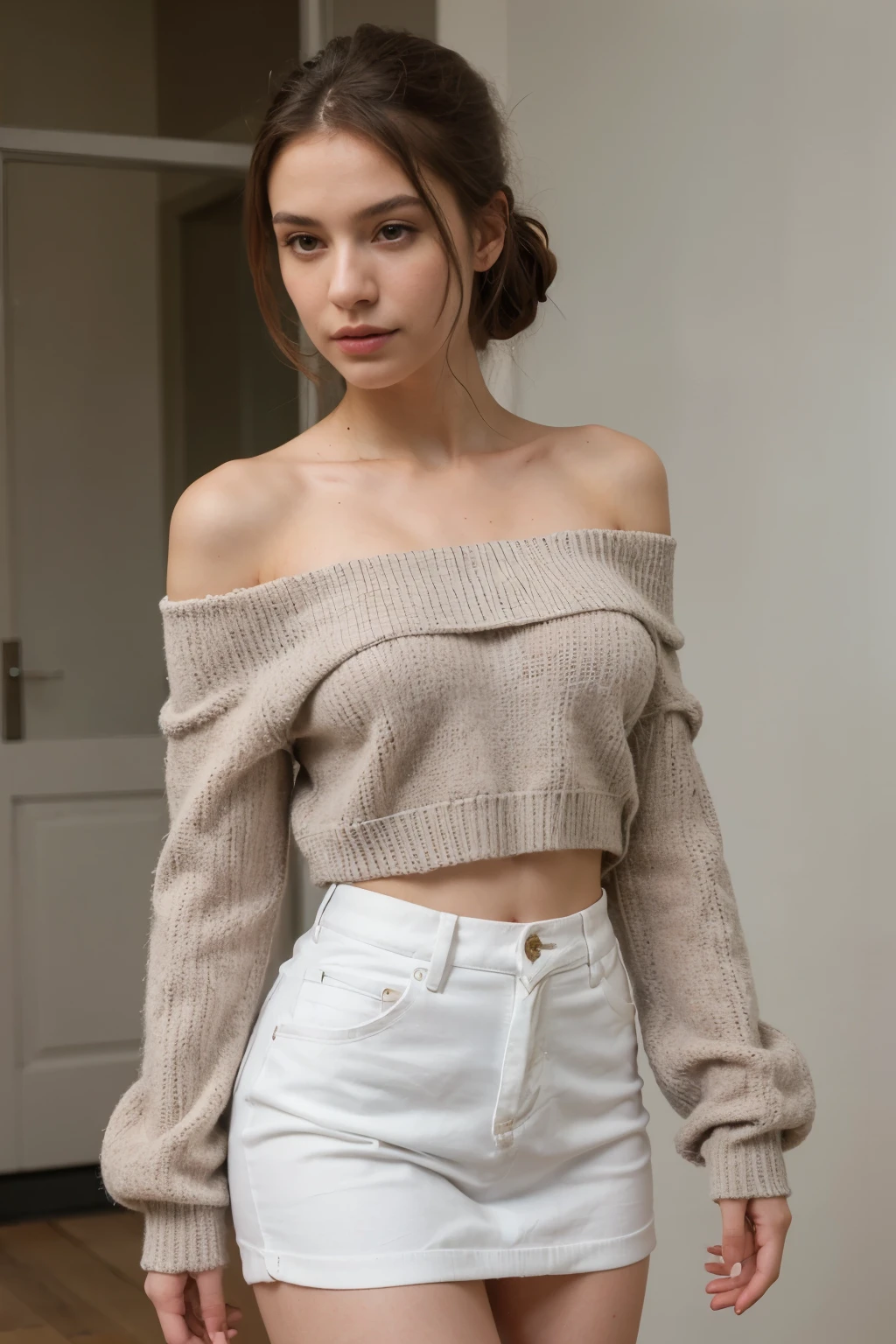 ((Best Quality)), ((masterpiece)), (detailed), 1 girl, off shoulder sweater,