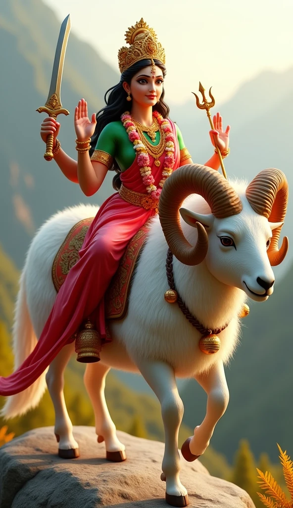 3D શ્રી ગેલ માતાજી એક સફેદ રંગ નો મોટા સિંગડા વાળા ઘેટાં પર બેઠેલા હોય છે શ્રી ગેલ માતાજી હાથ માં તલવાર,ત્રીશુલ, ચક્ર, અને આશીર્વાદ આપતા હોય છે માતાજી એ લાલ રંગ ની સાડી પહેરી હોય છે અને તેમનું બ્લાઉઝ લીલા રંગનું હોય છે અને તેનાં ગળામાં ફુલો નો હાર હોય છે અને શ્રી ગેલ માતાજી નાં માથા પર સોનાનો મુગટ હોય છે અને પગ માં સોનાના પાયલ પહેર્યા હોય છે અને ઘેટાં નાં ગળામાં એક ઘંટડી પહેરી હોય છે