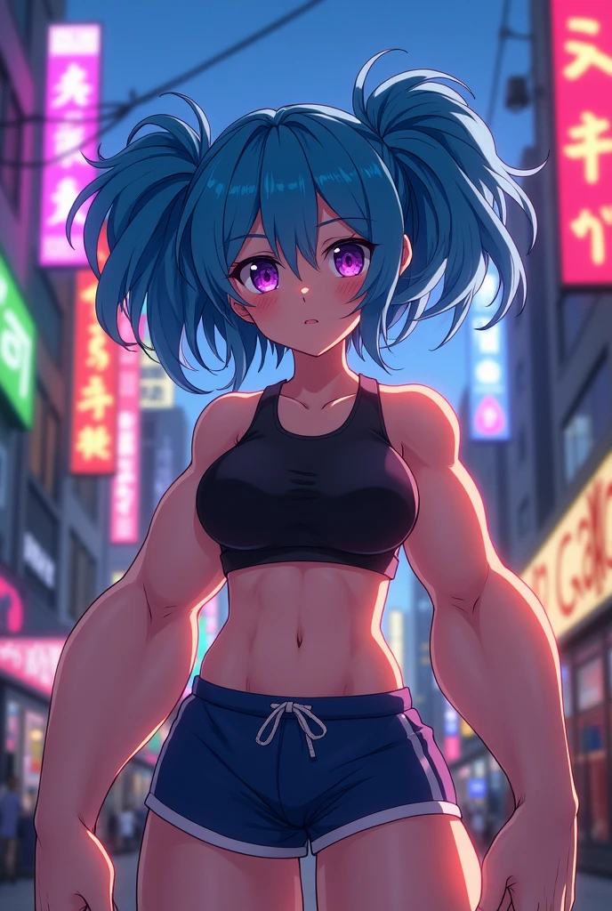Anime girl with with big arm