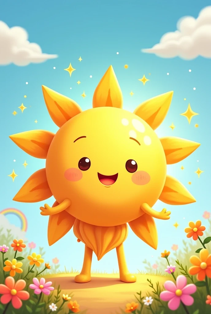 The Mascot's Name: "Little sun"
Description of the Mascot:
Little sun é um sol radiante e amigável, with a welcoming expression that conveys warmth and security. He has short arms and legs, and his sunbeams extend like open arms, ready to embrace. His face is always illuminated by a kind smile, symbolizing the human warmth and support that everyone deserves in difficult times. This mascot is perfect for creating a warmer and more welcoming environment, reminding everyone that, even in difficult times, there's always a light that can shine and bring warmth to hearts.
