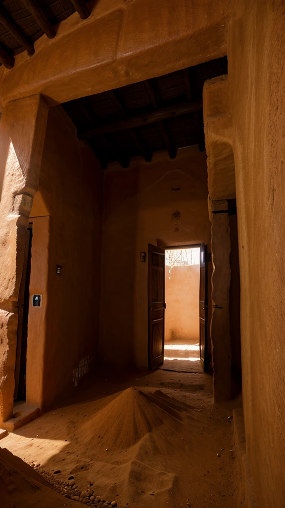 Traditional African red earth house, super realistico