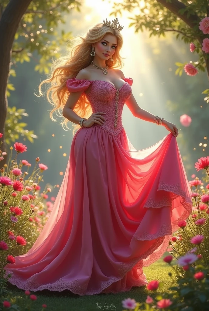 Girl, Princesa Peach, big breasts,big butt,lifting up her skirt 