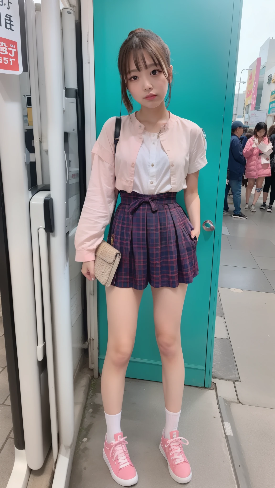 A close up of a person standing in front of a door - SeaArt AI