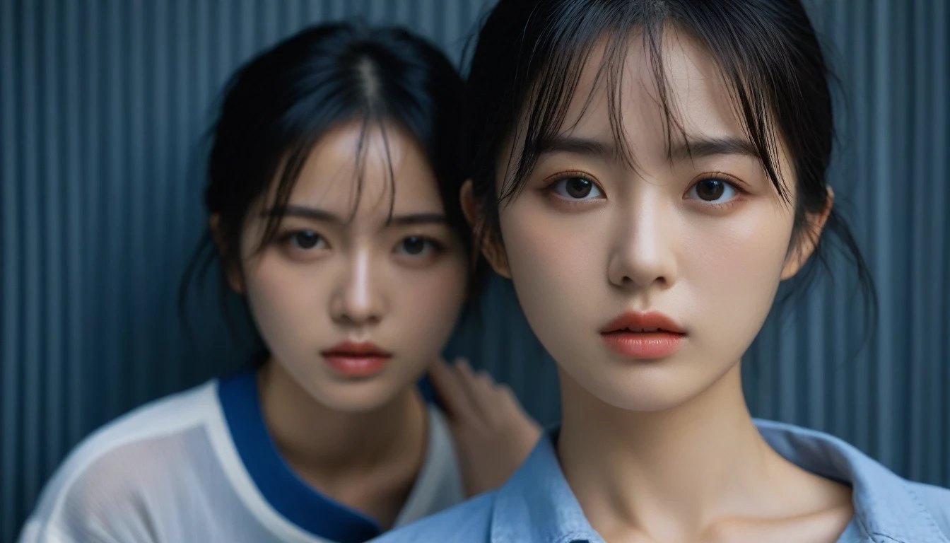 8k, Ultra-high resolution, Highest quality, masterpiece, 三分割法によるphotograph,Surreal, photograph, 1 , (:1.3), cute, cute顔, 細部までBeautiful Eyes, 細かくdetailedに,masterpiece,One Girl:1.2,Japanese women,Young Wife,cowboy shot,glaring,Black short hair,messy hair,(Dirty work clothes:1.3),Staring through the wire mesh,Blue Collar,Factory wall,heavy rain,(Beautiful attention to detail),Subtle details, detailedな顔,anger,Attractive eyes,(ポートレートphotograph:1.4),(Photorealistic images:1.4),Fantasy art,(Beautiful Face:1.4),美しくAttractive eyes、Beautiful Eyes、Grayscale 16Bits,(Tight waist:1.4)、(Beautiful with perfect body proportions:1.4),Pink Lips,Looking at the audience,(((Ideal body type))),A-cup small breasts :2,、Portraiture:2、Perfect Anatomy、鮮明なdetailed、detailed,Fashion magazine cover,Thin lips,完璧でBeautiful Face ,完璧でcute顔, Skin with attention to detail, Perfect limbs、Narrow waist,Surreal,Light and shadow,backlighting