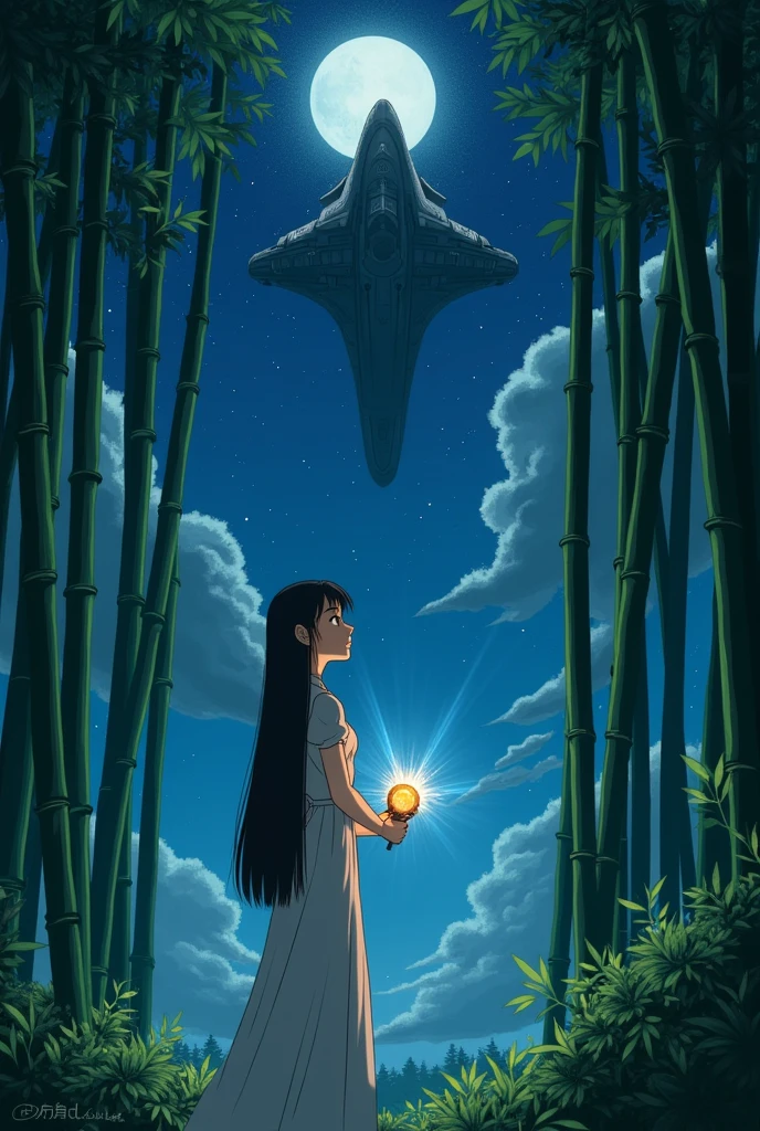Masterpiece, bamboo, bambooの断面から拡散レーザービーム, Shoot down the spaceship, night, Princess Kaguya