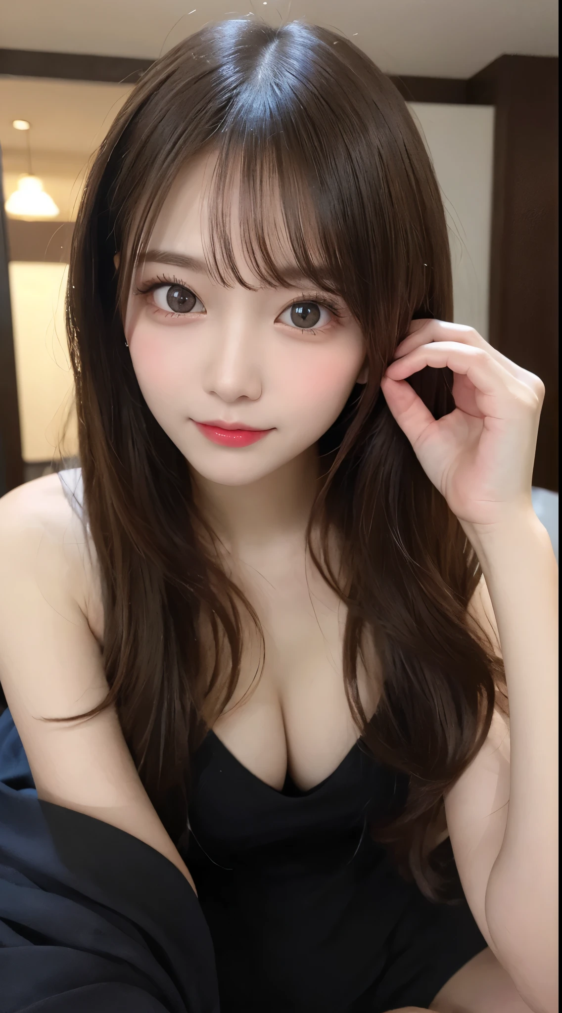 Tabletop, Highest quality, shape, Very detailed, finely, High resolution, 8k wallpaper, 完璧なダイナミックな構shape, Beautiful and exquisite,ランダムなcute髪,,Natural color lip、20-year-old girl、cute、Looking into the camera,Always blur the background,Perfect and beautiful face,Slim face and figure,Big eyes、Putting on gal makeup,Small face,Shooting from below、Blurred Background,Elegant feminine face、Cyberpunk Fashion、smile、Change pose randomly、Randomly change the shooting angle and position