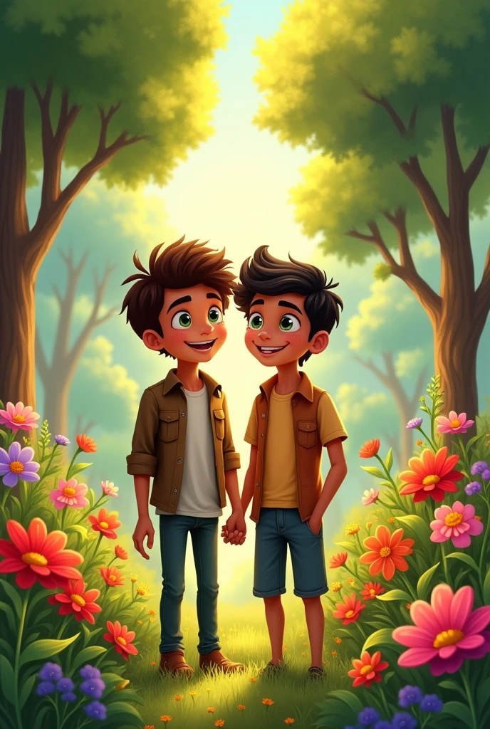 Ali and Saad were two close friends. They both dreamed of one day building a beautiful garden where there would be all sorts of colorful flowers and trees.