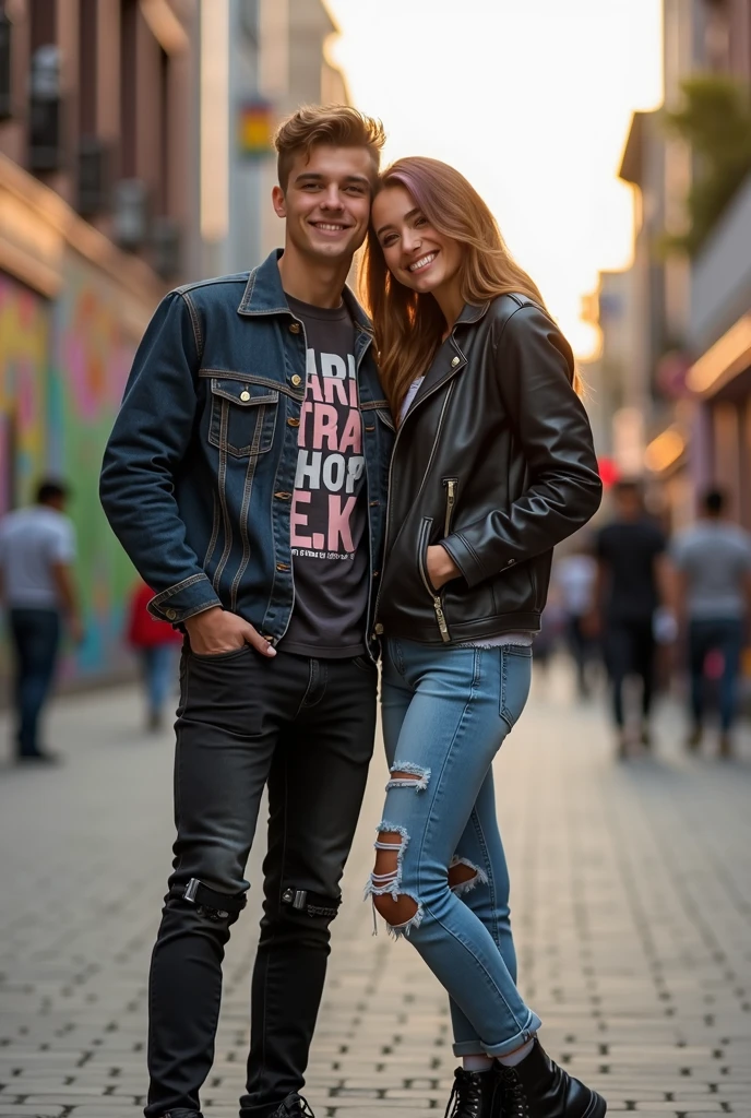 Cool girl with his boyfriend