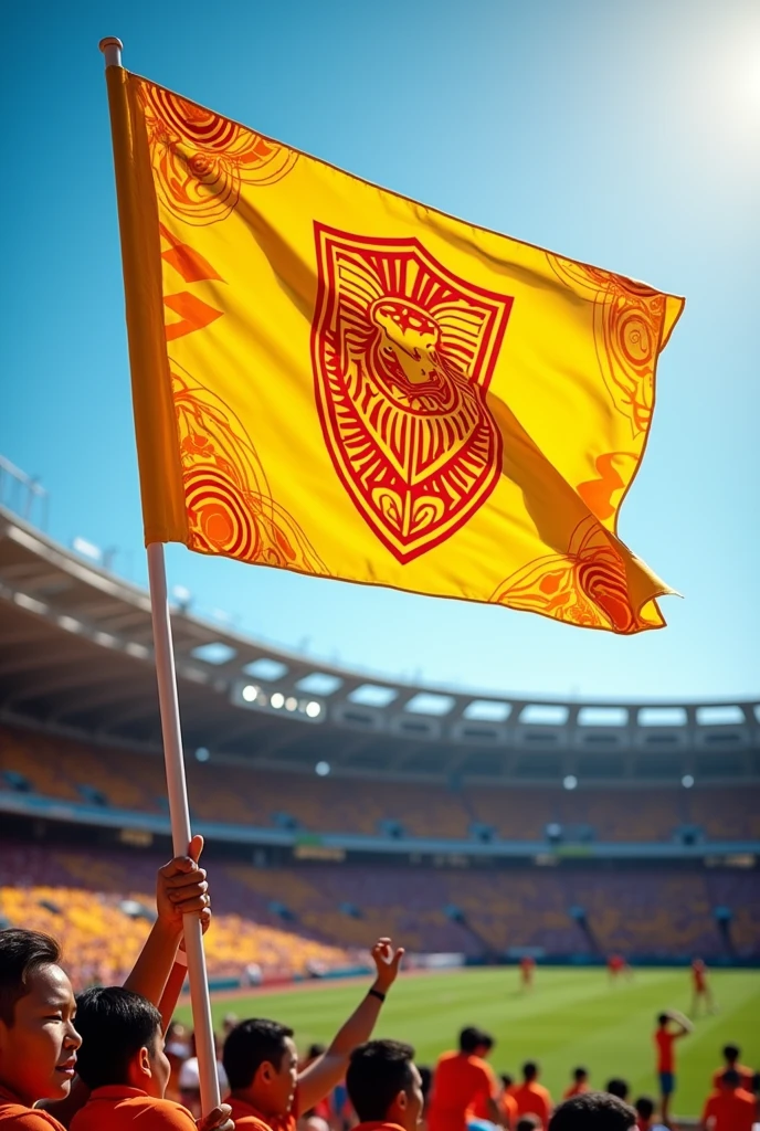 Creative yellow competition team flag


