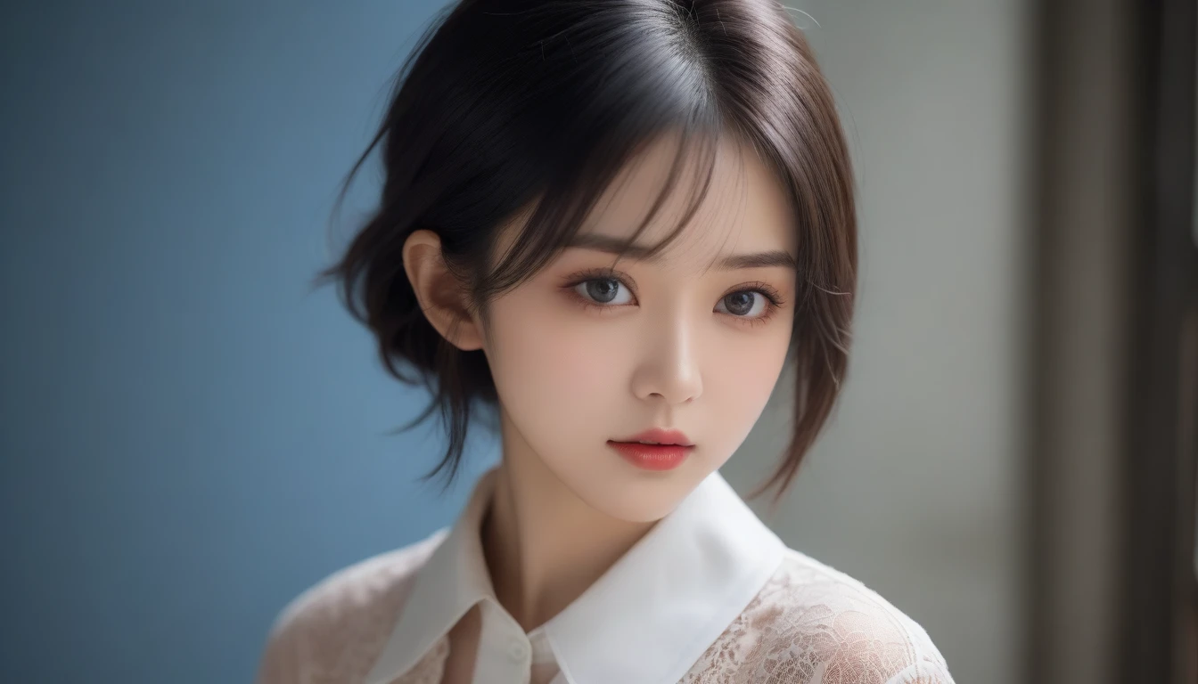 8k, Ultra-high resolution, Highest quality, masterpiece, 三分割法によるphotograph,Surreal, photograph, 1 , (:1.3), cute, cute顔, 細部までBeautiful Eyes, 細かくdetailedに,masterpiece,One Girl:1.2,Japanese women,Young Wife,cowboy shot,glaring,Black short hair,messy hair,(Dirty work clothes:1.3),Staring through the wire mesh,Blue Collar,Factory wall,(Beautiful attention to detail),Subtle details, detailedな顔,anger,Attractive eyes,(ポートレートphotograph:1.4),(Photorealistic images:1.4),Fantasy art,(Beautiful Face:1.4),美しくAttractive eyes、Beautiful Eyes、Grayscale 16Bits,(Tight waist:1.4)、(Beautiful with perfect body proportions:1.4),Pink Lips,Looking at the audience,(((Ideal body type))),A-cup small breasts :2,、Portraiture:2、Perfect ???????、鮮明なdetailed、detailed,Fashion magazine cover,Thin lips,完璧でBeautiful Face ,完璧でcute顔, Skin with attention to detail, Perfect limbs、Narrow waist,Surreal,Light and shadow,darkness