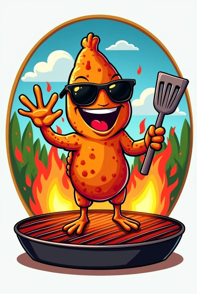 Create an image that represents my logo as a BBQ wing selling company