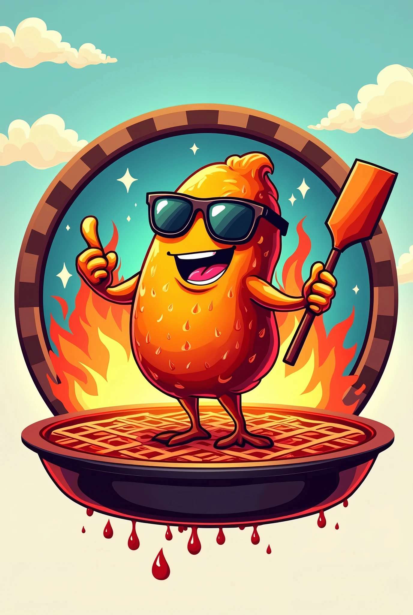 Create an image that represents my logo as a BBQ wing selling company