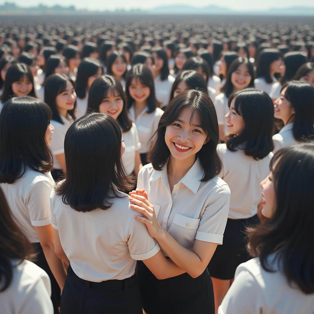 [Japanese Clone girls=Myself], [Perfect Clone girls Raw Photography Art], (16K, Highest quality, Ultra-high resolution, ((Unrealistic, Unprecedented sight, ((A World of Myself Proliferation)), Ultra-realistic))), (Japanese, woman, 26-year-old), (((((Small face, (((((Thick black hair, Semi-long hair)))))))))), ((Very beautiful detailed girls, Accurate body structure, Very detailed body)), (((Big Breasts, Large, swelling breasts))), (((White shirt, Big Breasts強調, I can see the cleavage, Black Mini Skirt))), ((Dark Eyes, Mature face, Cute Smile, A gentle gaze)), (((((Happy laughter))))), (((((Very detailed, 1girl-1,000,000,000,000,000,000,000,000,000,000,000,000,000cloning girls))))), (((((A very detailed and precise description of the doppelganger, Perfectly the same girl, The exact same smile, Perfect same hair, Perfect same clothes, Exactly the same height, 完璧な同じLarge, swelling breasts))))), (((((Myself only))))), (((Filling the Earth 1,000,000,000,000,000,000,000,000,000,000,000,000,000cloning girls-1,000,000,000,000,000,000,000,000,000,000,000,000,000^100,000,000cloning girlsのMyself, Super dense, Super denseの中心に広くフォーカス, I&#39;m happy to be surrounded by countless versions of myself, I want to drown in love with countless versions of myself., I want to be drowned in love with countless versions of myself around me., Holding hands, hug, hug, kiss, Touching breasts))), (((The sight of the ultimate super-crowded, 異常なSuper dense, Countless Myselfs Packed Tight))), ((Bright and soft light)), ((((((((Very detailed and clear hyper-perspective drawing)))))))), (((Subject depth zero))), A bird's-eye view