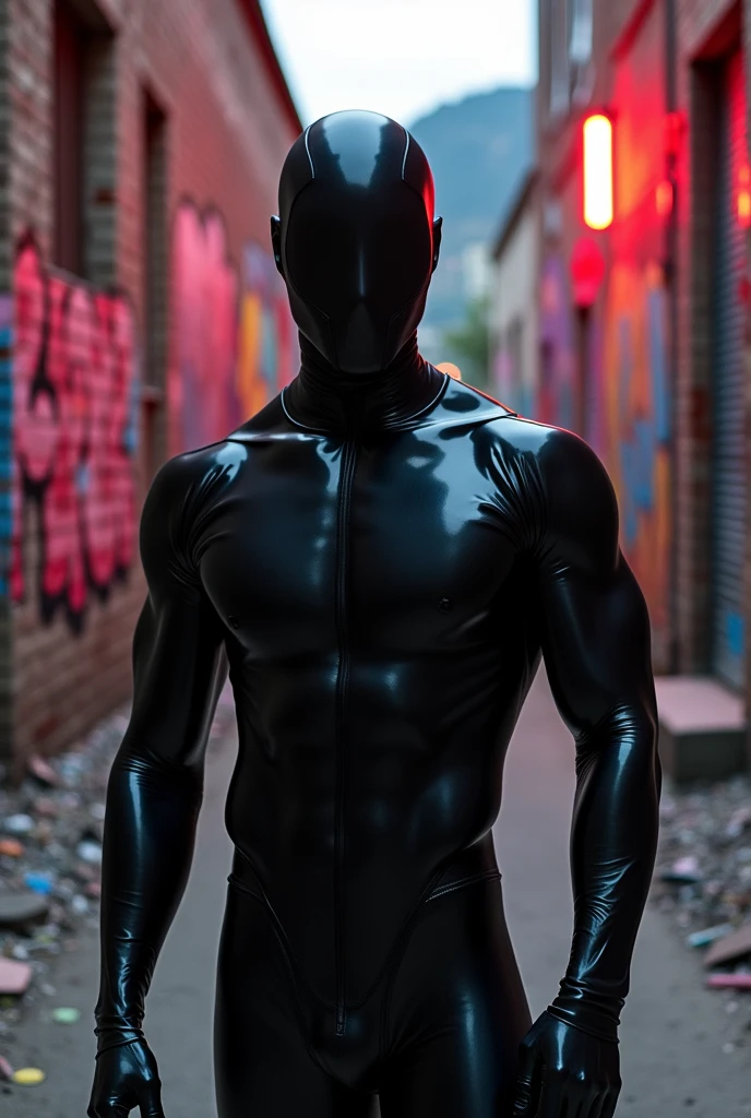 male,Black full-face bodysuit