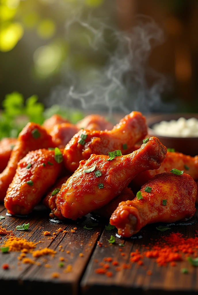 Make me a realistic image that shows my BBQ wing company logo